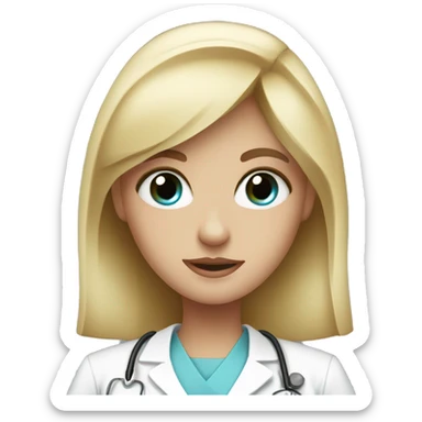 dirty blond, blue eye, nurse girl sticker