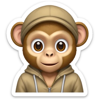 monkey with clothes sticker