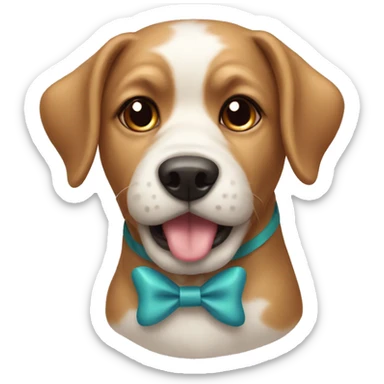 Dog with bow sticker