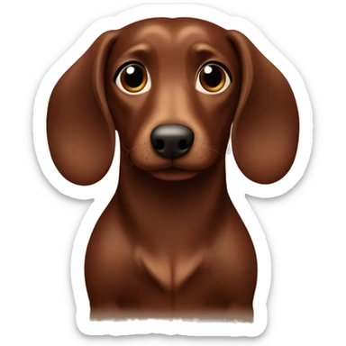 Wiener dog chocolate brown  sticker