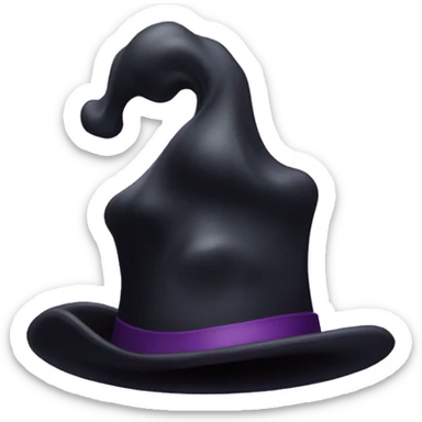 a black smoke cloud with a small purple magicians hat on sticker