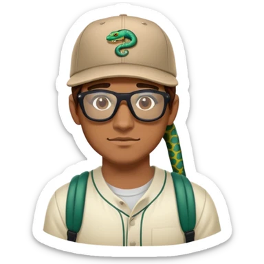 guy with brown hair and baseball cap, wearing polarized Pit Viper glasses sticker
