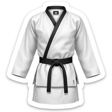 traditional karate gi white uniform with belt sticker