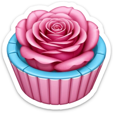 un bonbon rose rond dans un emballage sticker