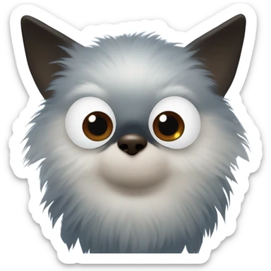 Blue dwarf Spitz blackbird with a blue eye a brown eye sticker