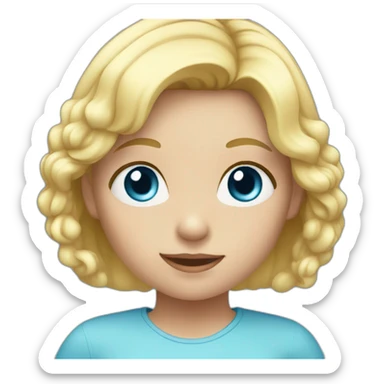 female child with blue eyes and blonde hair sticker