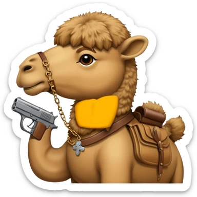 Camel with a gun to its head sticker