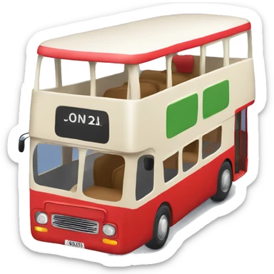 open top double decker bus with tourist  sticker