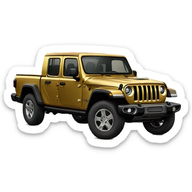 Realistic gold Jeep Gladiator truck. sticker