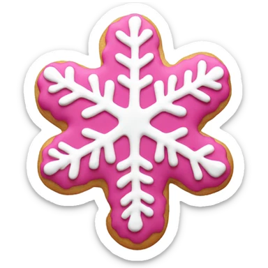 pink snowflake cookie  sticker