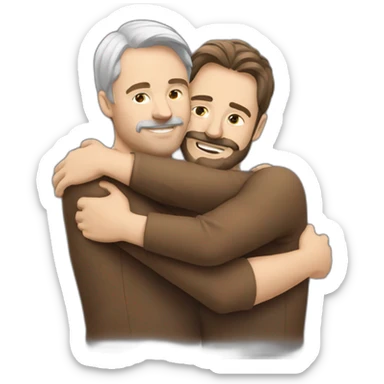 two hungarian man hug sticker
