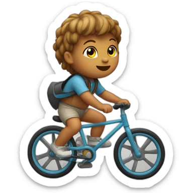 Baby riding bike sticker