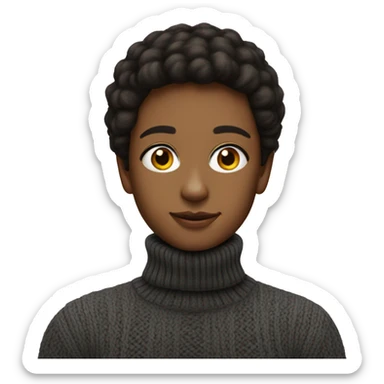 stylish gaze in turtleneck sweater sticker