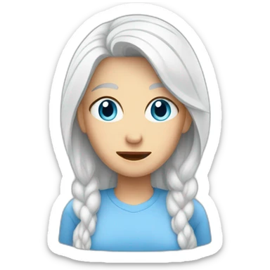 Mother worried blue-eyes white-hair middled-aged White techy sticker