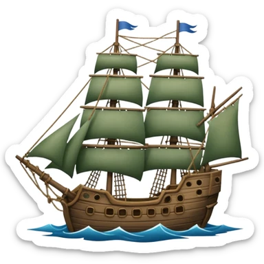 The Flying Dutchman with torn sails sticker