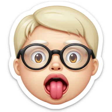 Freak nerd tongue drool sticker