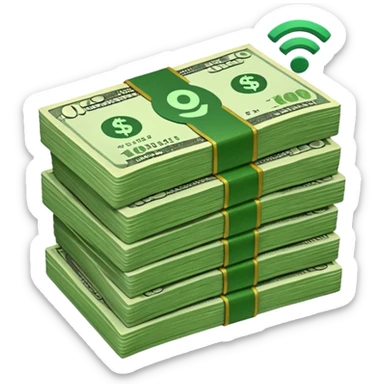 wifi money bill stack sticker