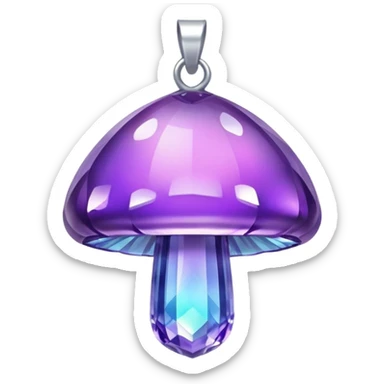 Purple Mushroom shaped Crystal pendant sticker