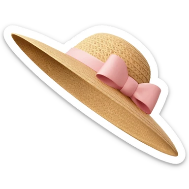 The straw hat must have a light pink bow on it. sticker