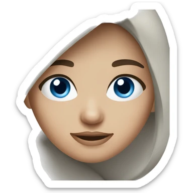 Winter brunette girl with blue eyes sticker