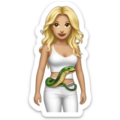 Britney Spears with snake on the shoulders sticker