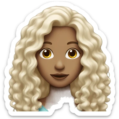 Woman with pale skin and long curly brown hair  sticker
