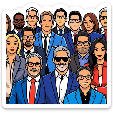 Grant Cardone, Tai Lopez, Josh King Madrid, Alex Hormozi, Iman Gadzhi, Daniel G, Branden Condy, Patrick Bet-David, Dan Henry, Luke Belmar, Shelby Sapp, Leila Hormozi, Tefi Valenzuela, business, influencers, friends, rich millionaire success lifestyle, private jet , supercars, success, sales sticker