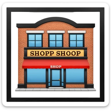 shop with the work shop in the sign sticker