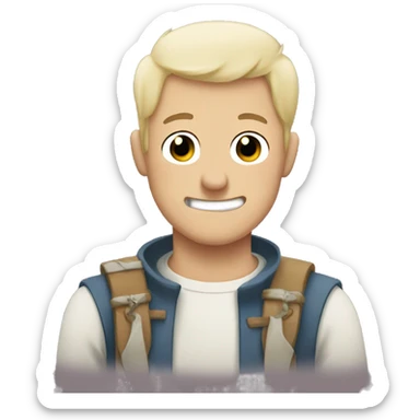 Finn from adventure time happy blushy smile sticker