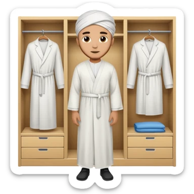 muslim man changing clothes sticker