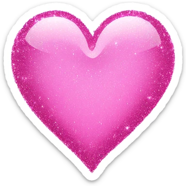 Pink sparkle heart sticker
