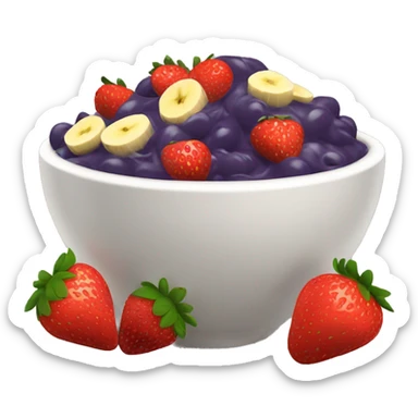 Açaí bowl with strawberries and banana  sticker