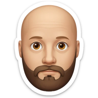 Homme chauve avec une barbe sticker