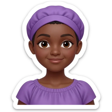 black girl with purple bonnet sticker