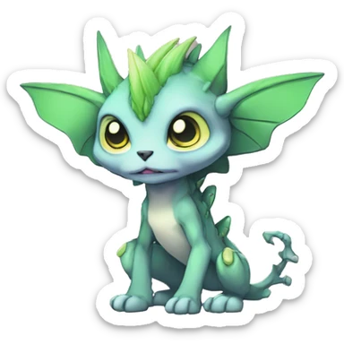 cute cool edgy eldritch alien punk Digimon-Fakemon-animal full body sticker