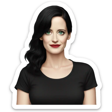 Eva Green in black t-shirt sticker