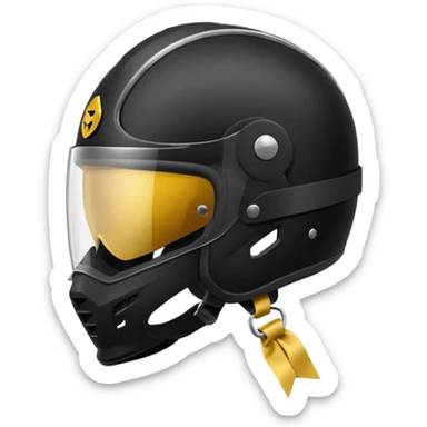 Rider helmet black matte at the back theres ribbon attached for female rider it is a full face only do not include the lady sticker