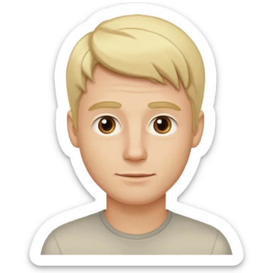 photorealistic emoji style portrait of a 29-year-old blonde man, neutral background sticker