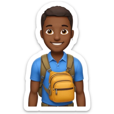 black man with waist bags sticker