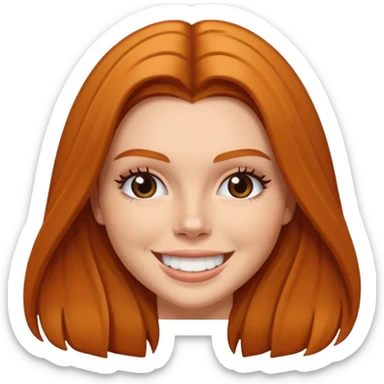 ginger Kendall Jenner with long hair in the style of an emoji sticker