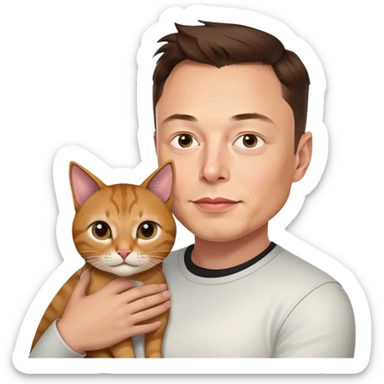 elon musk with a cat sticker