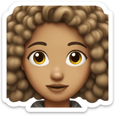 Lightskin girl with freckles with long hair sticker