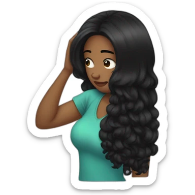 facepalm black hair girl sticker