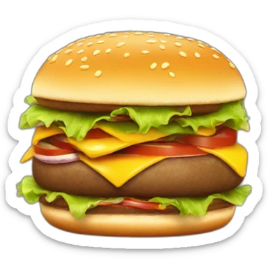 burger with stick man legs runing sticker