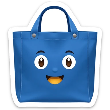 Reusable blue Tote Bag sticker