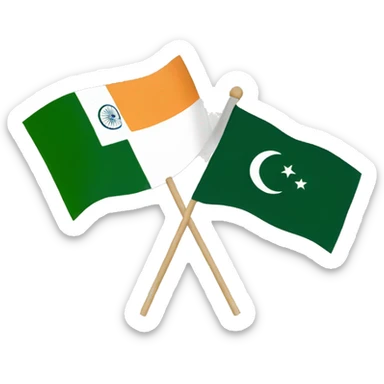 Indian and Pakistani flag combined sticker