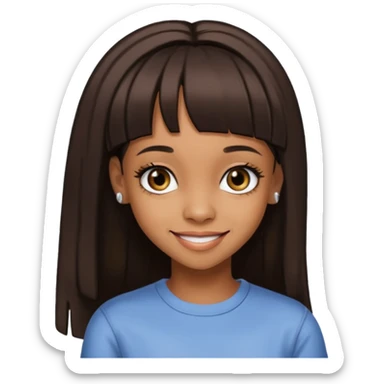 Lisa Left Eye Lopes with dark brown long hair sticker