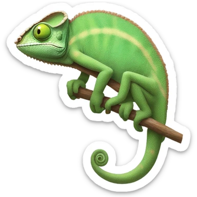 Chameleon with a stick sticker
