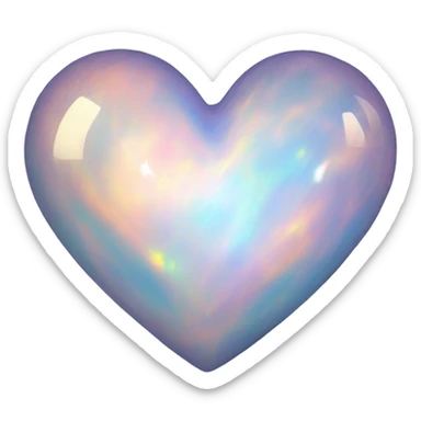 opal heart sticker