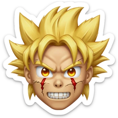 A super Saiyan Goku skull head emoji sticker